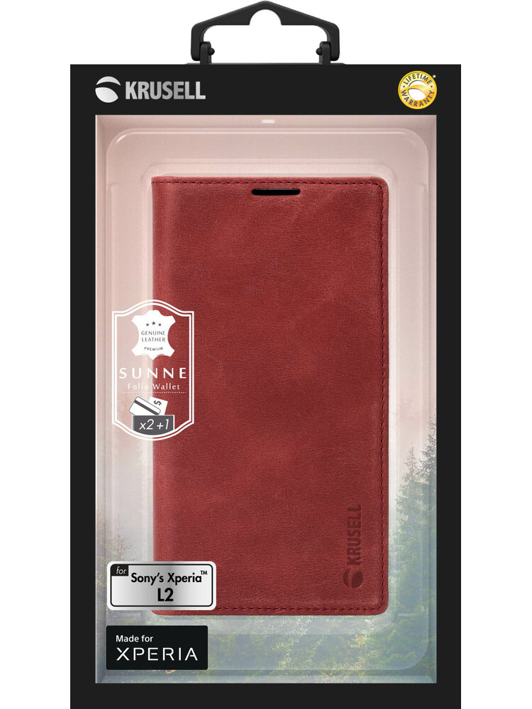 Krusell Sunne 2 Card Foliowallet Sony Xperia L2 vintage red