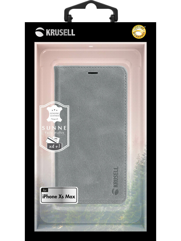 Krusell Sunne 4 Card FolioWallet Apple iPhone XS Max vintage grey