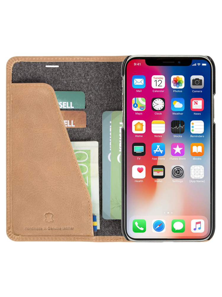 Krusell Sunne 4 Card FolioWallet Apple iPhone XS Max vintage nude