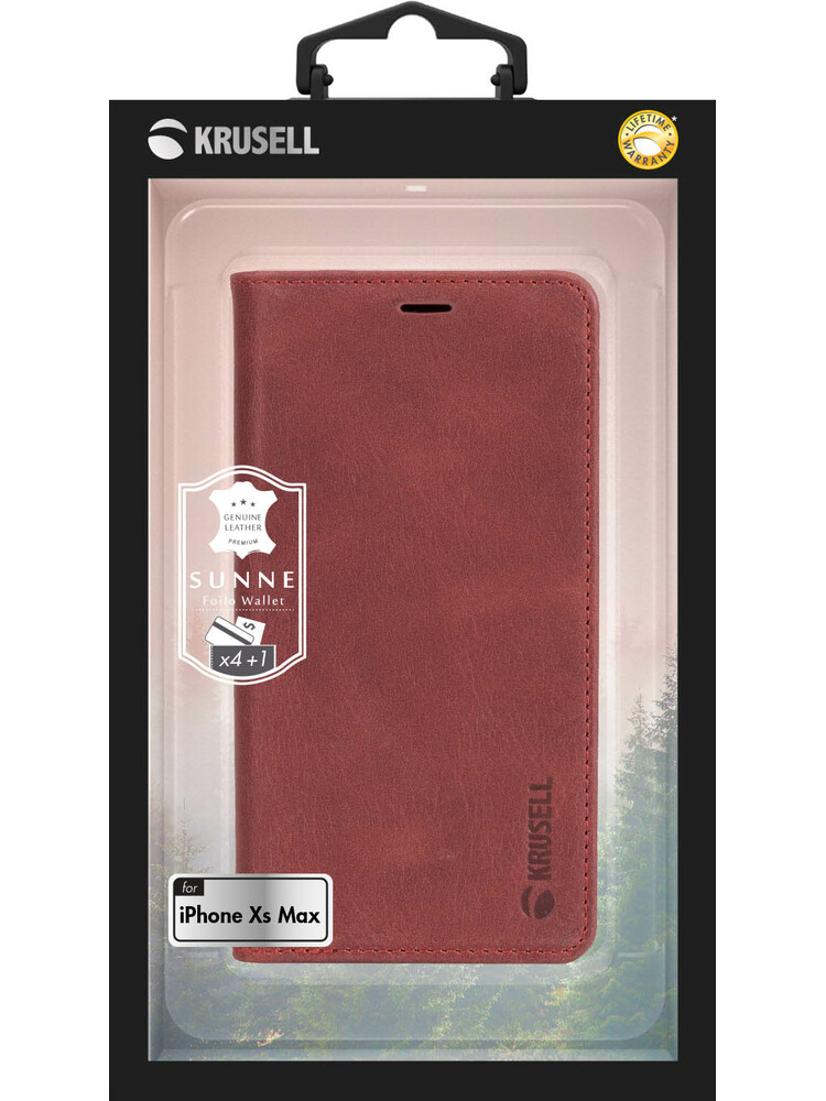 Krusell Sunne 4 Card FolioWallet Apple iPhone XS Max vintage red