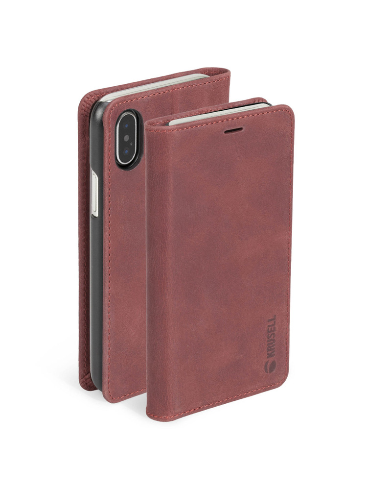 Krusell Sunne 4 Card FolioWallet Apple iPhone XS Max vintage red