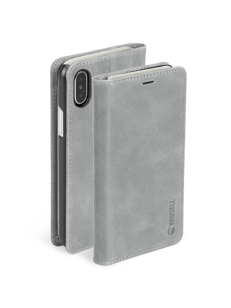 Krusell Sunne 4 Card FolioWallet Apple iPhone XS vintage grey