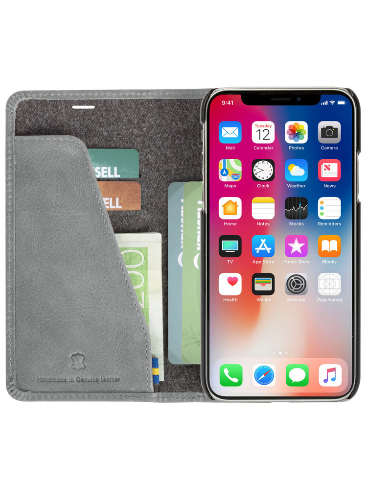 Krusell Sunne 4 Card FolioWallet Apple iPhone XS vintage grey