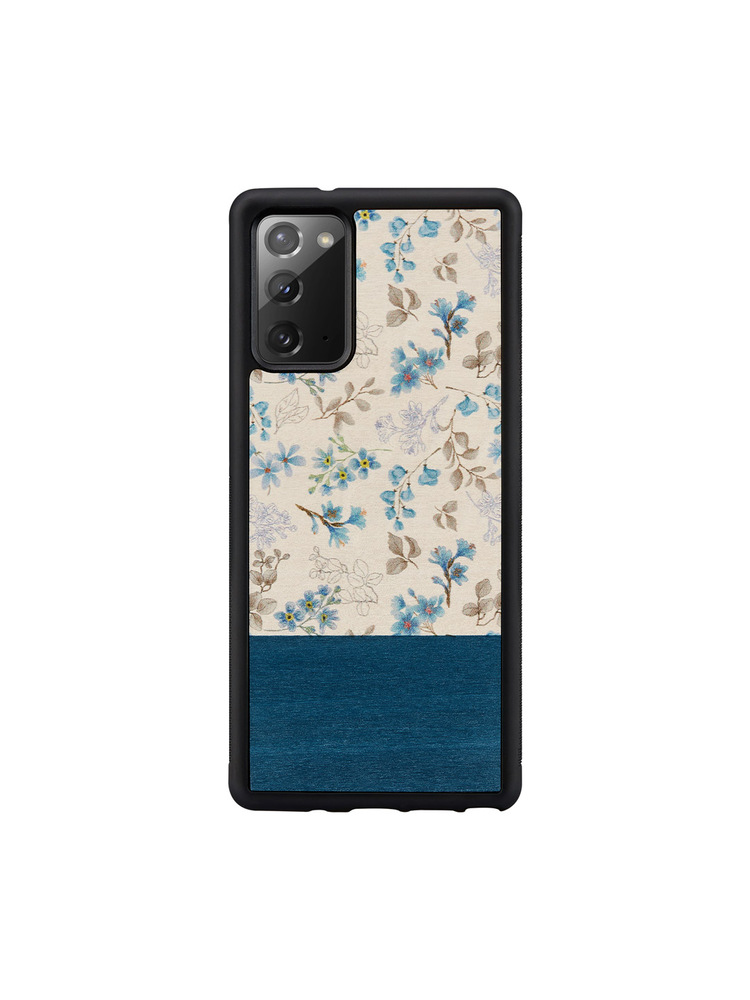 MAN&WOOD case for Galaxy Note 20 blue flower black