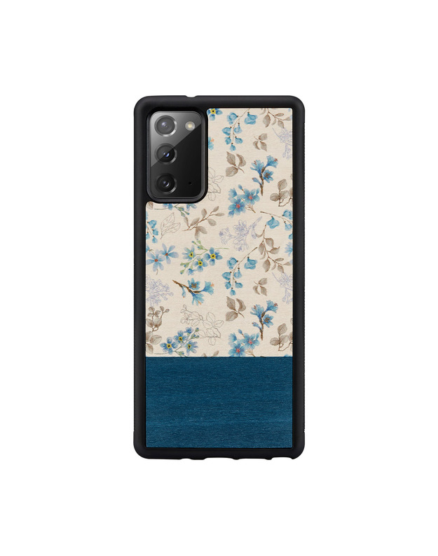 MAN&WOOD case for Galaxy Note 20 blue flower black