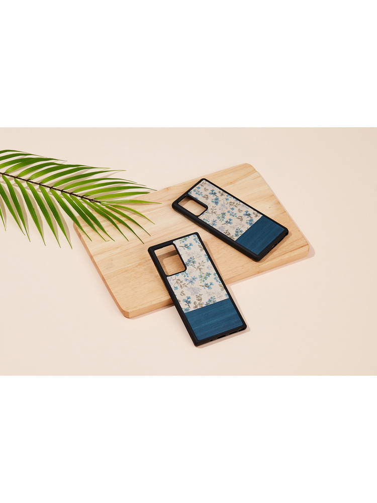 MAN&WOOD case for Galaxy Note 20 blue flower black