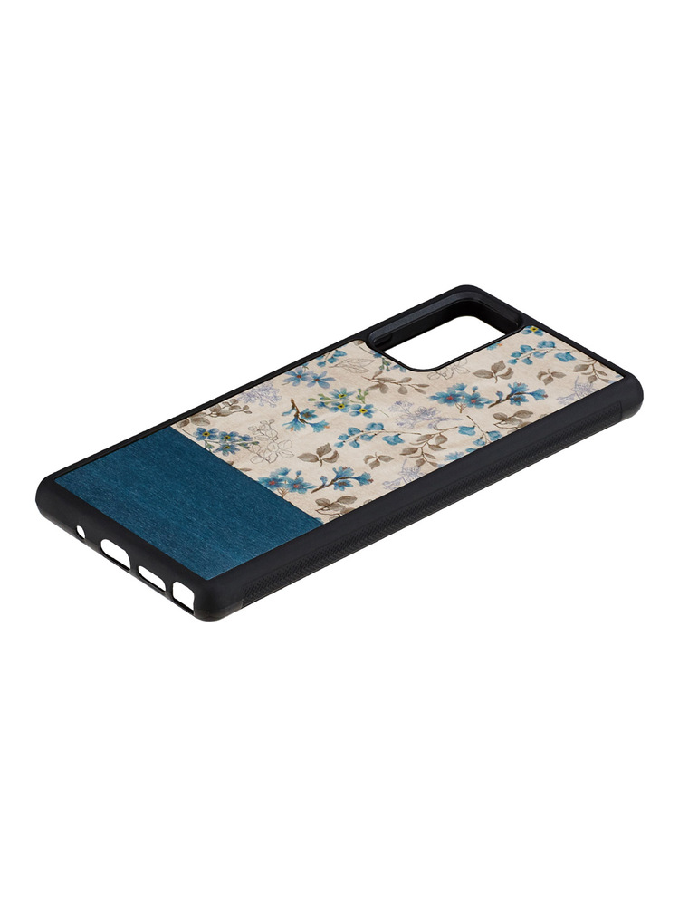 MAN&WOOD case for Galaxy Note 20 blue flower black