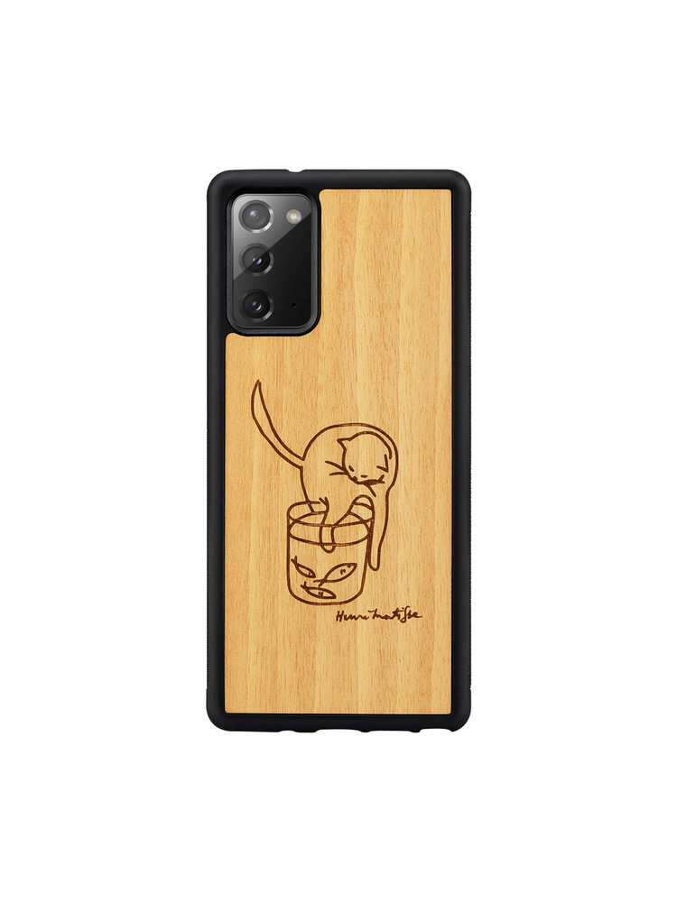 MAN&WOOD case for Galaxy Note 20 cat with fish