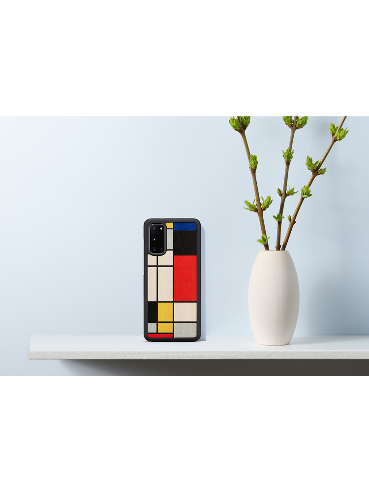 MAN&WOOD case for Galaxy S20 mondrian wood black