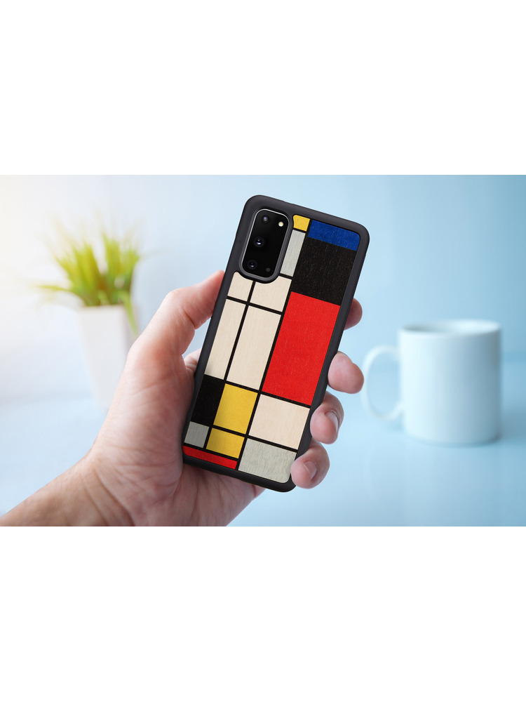 MAN&WOOD case for Galaxy S20 mondrian wood black