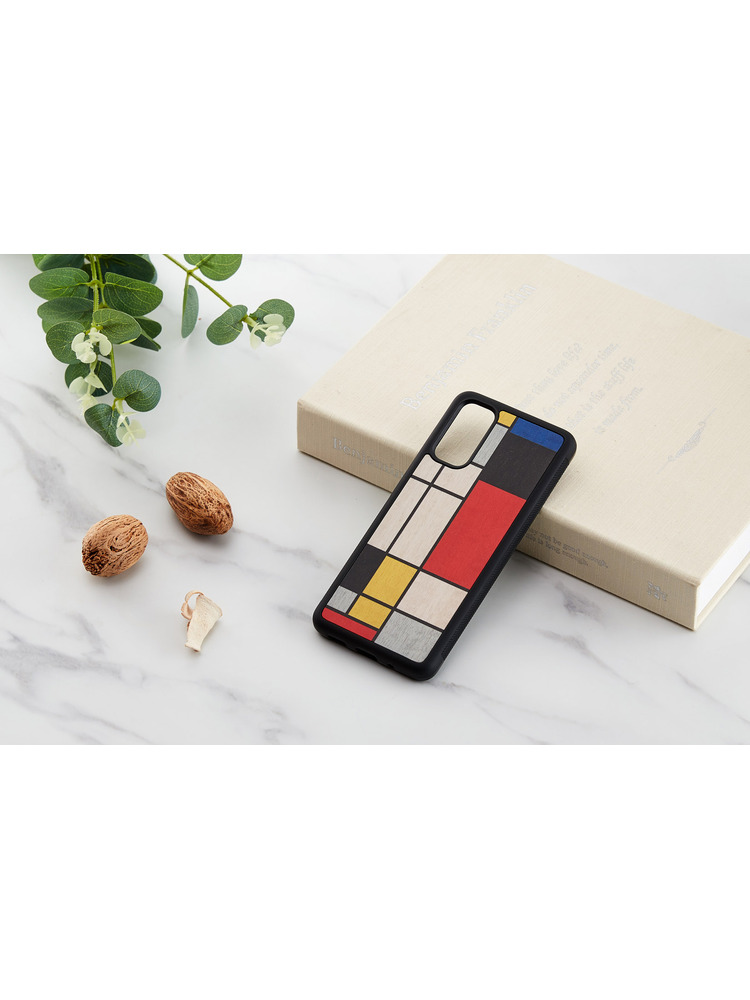 MAN&WOOD case for Galaxy S20 mondrian wood black