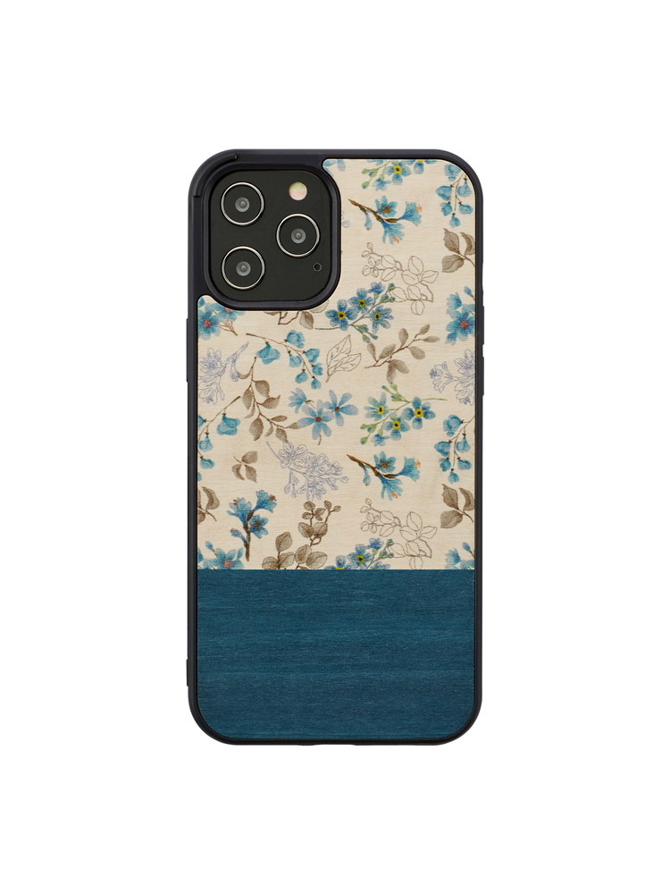 MAN&WOOD case for iPhone 12/12 Pro blue flower black