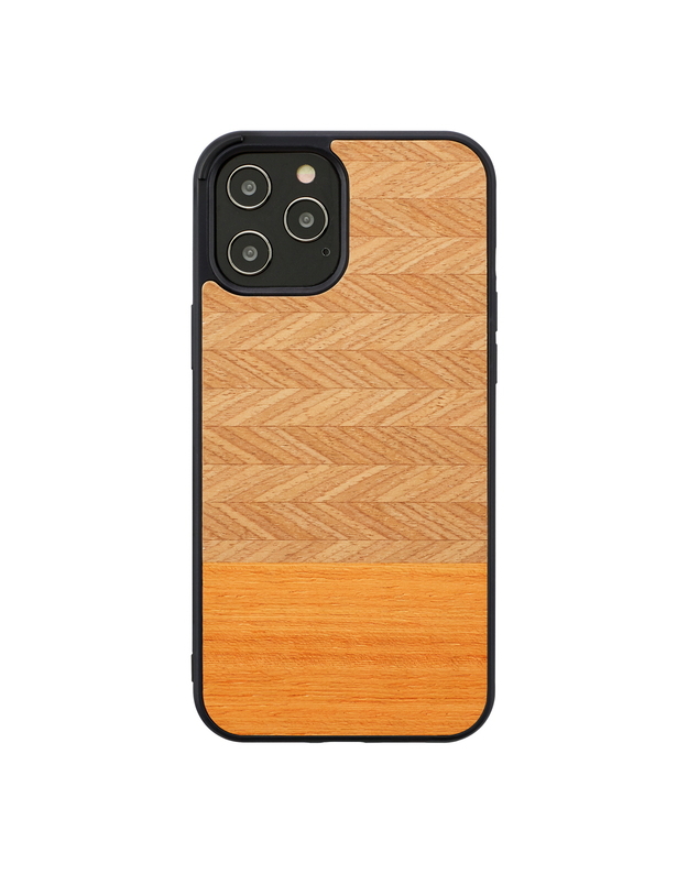 MAN&WOOD case for iPhone 12/12 Pro herringbone arancia black