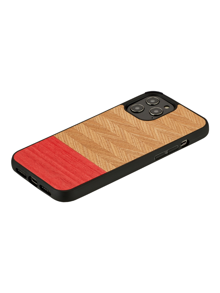 MAN&WOOD case for iPhone 12/12 Pro herringbone azalea black