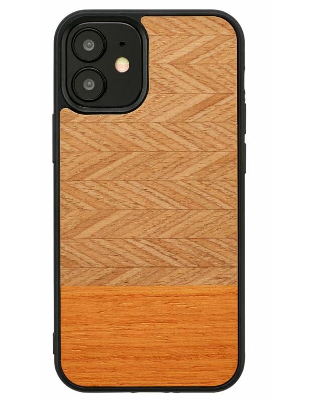 MAN&WOOD case for iPhone 12 mini herringbone arancia black