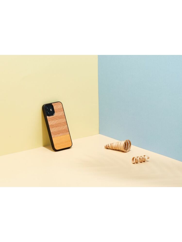 MAN&WOOD case for iPhone 12 mini herringbone arancia black