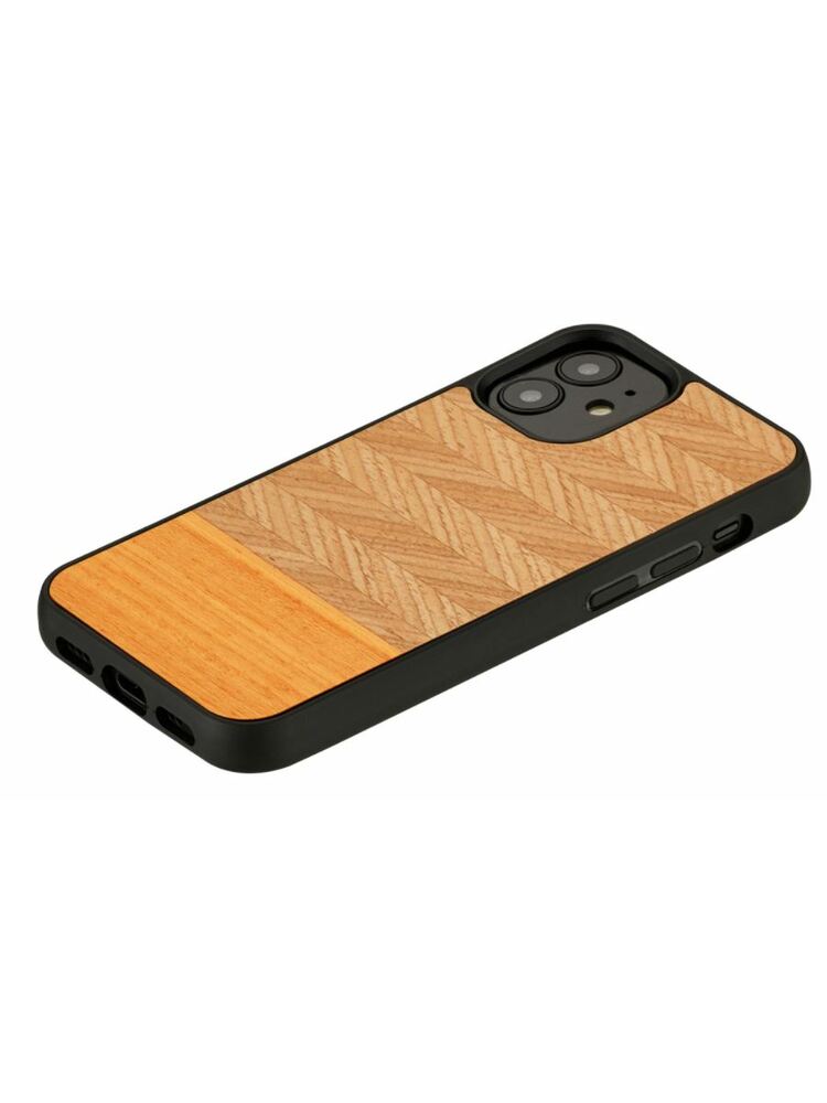 MAN&WOOD case for iPhone 12 mini herringbone arancia black