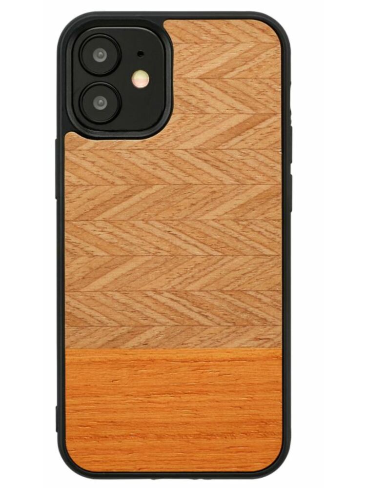 MAN&WOOD case for iPhone 12 mini herringbone arancia black