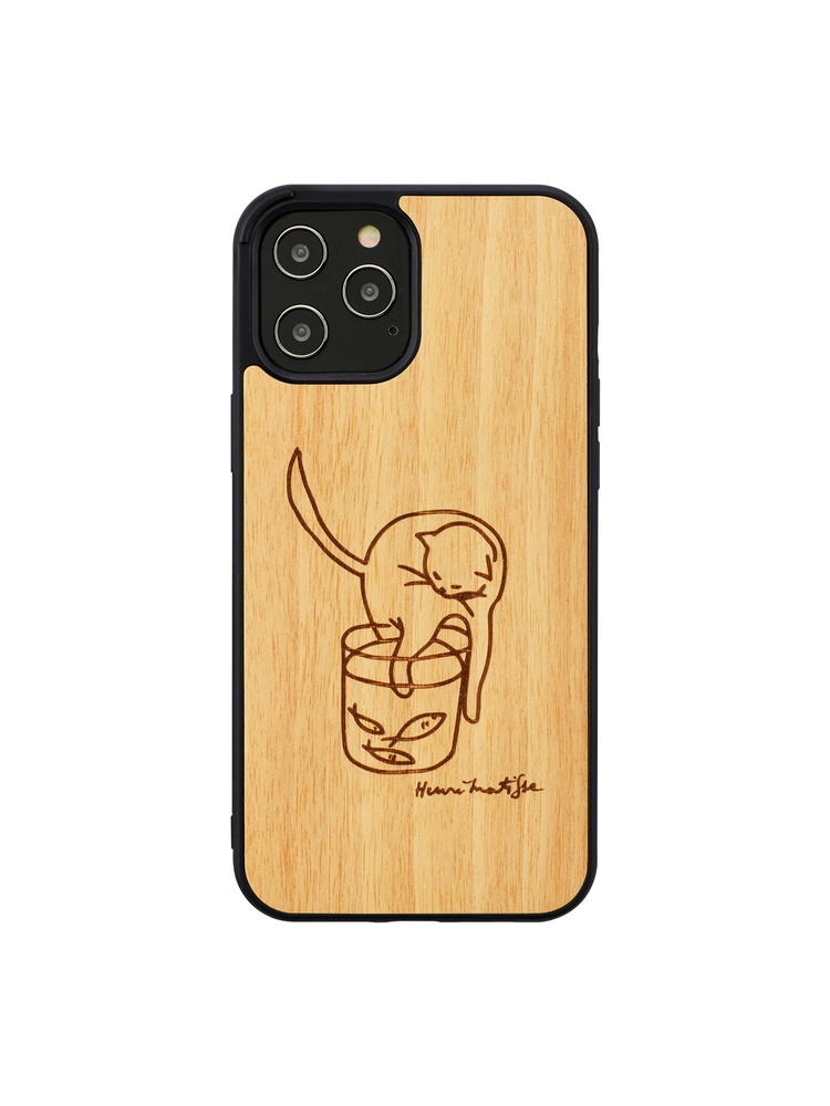 MAN&WOOD case for iPhone 12 Pro Max cat with red fish