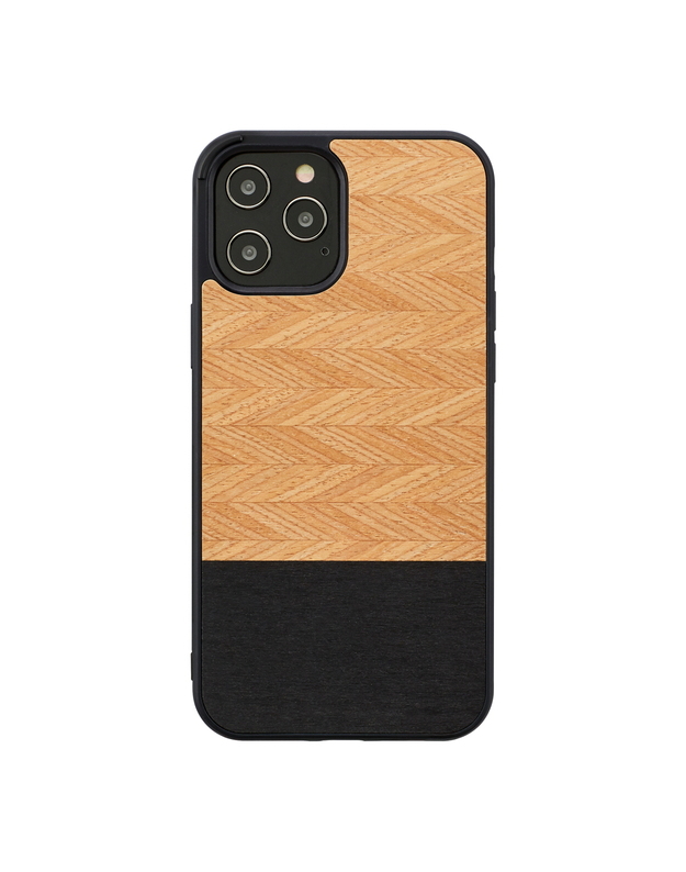 MAN&WOOD case for iPhone 12 Pro Max herringbone nero black