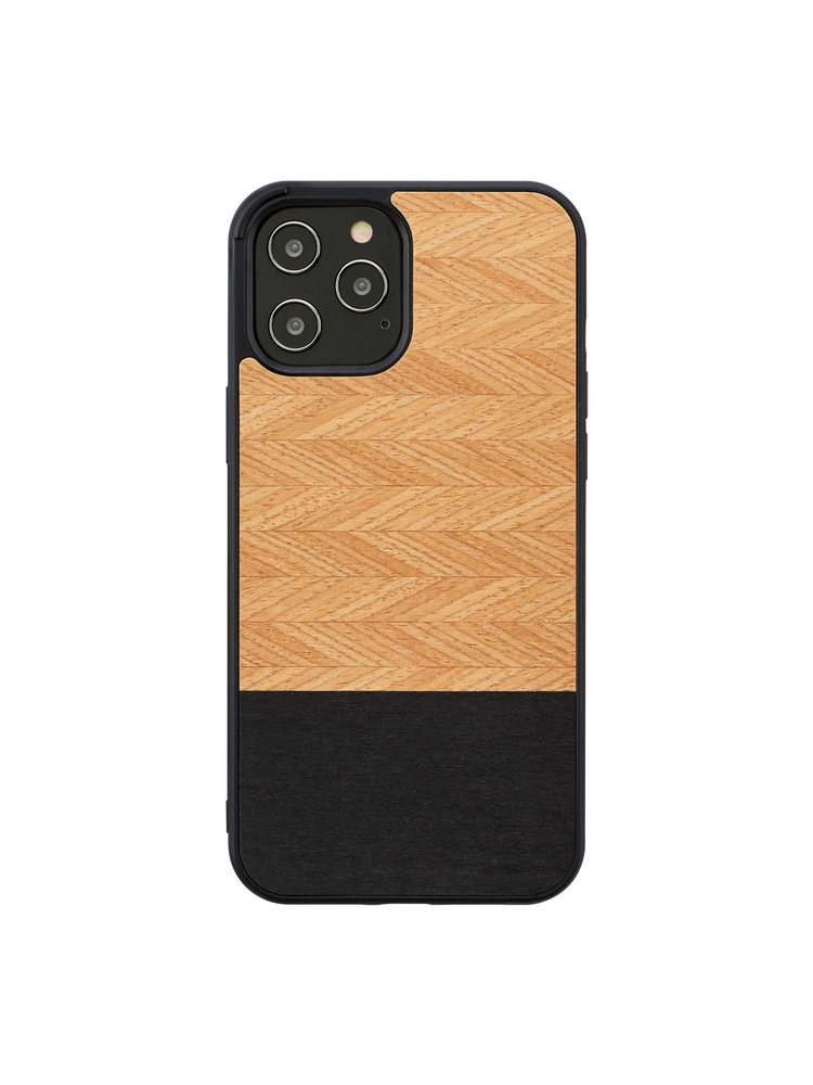 MAN&WOOD case for iPhone 12 Pro Max herringbone nero black