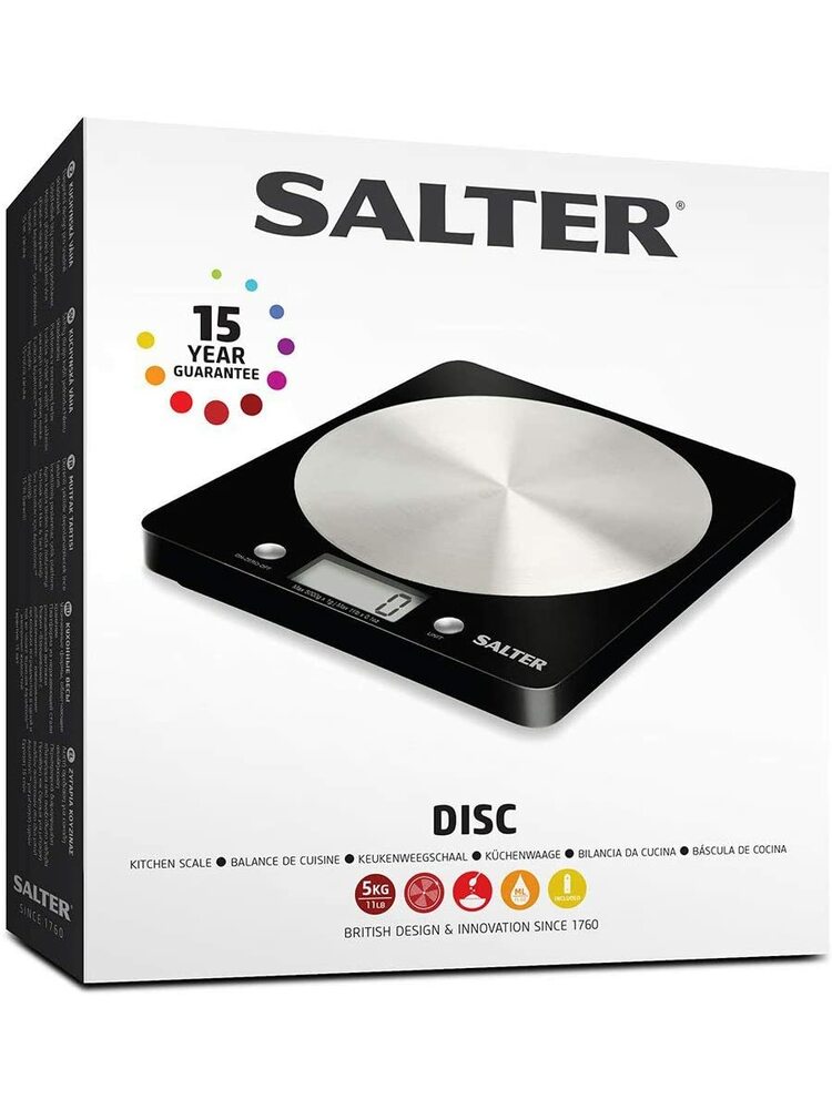 Salter 1036 BKSSDR Disc Electronic Digital Kitchen Scales Black