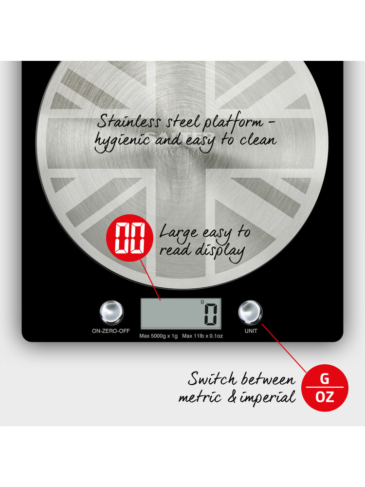 Salter 1036 UJBKDR Great British Disc Digital Kitchen Scale