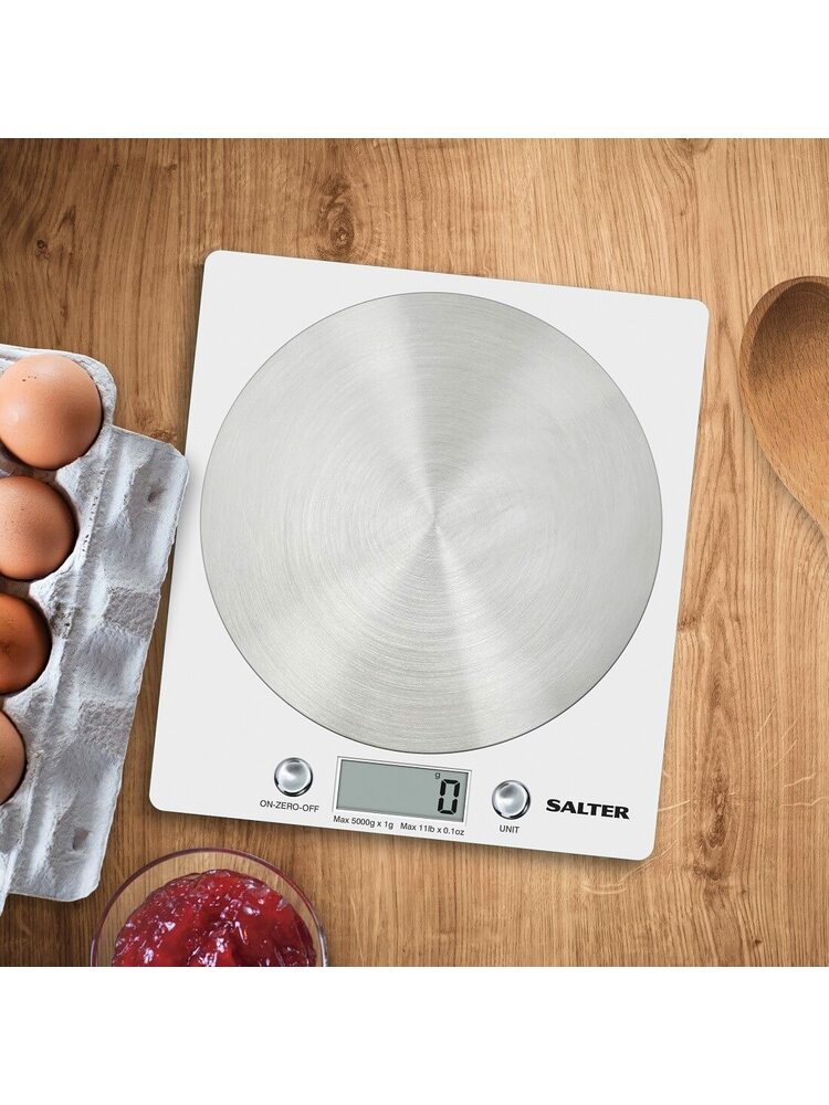 Salter 1036 WHSSDREU16 Disc Electronic Digital Kitchen Scales - White