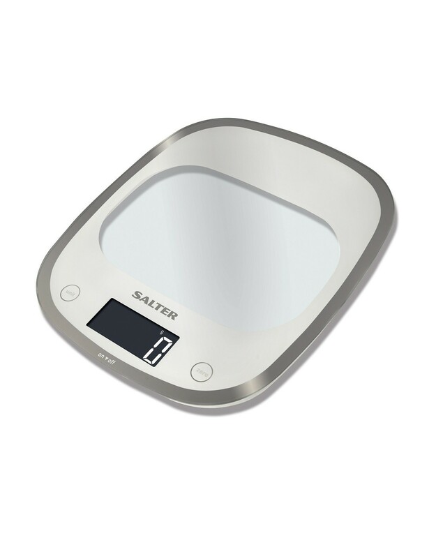 Salter 1050 WHDR White Curve Glass Electronic Digital Kitchen Scales