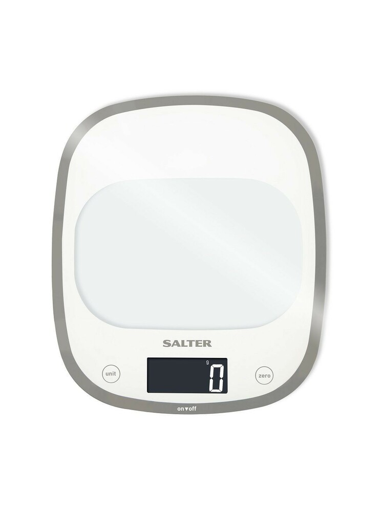 Salter 1050 WHDR White Curve Glass Electronic Digital Kitchen Scales
