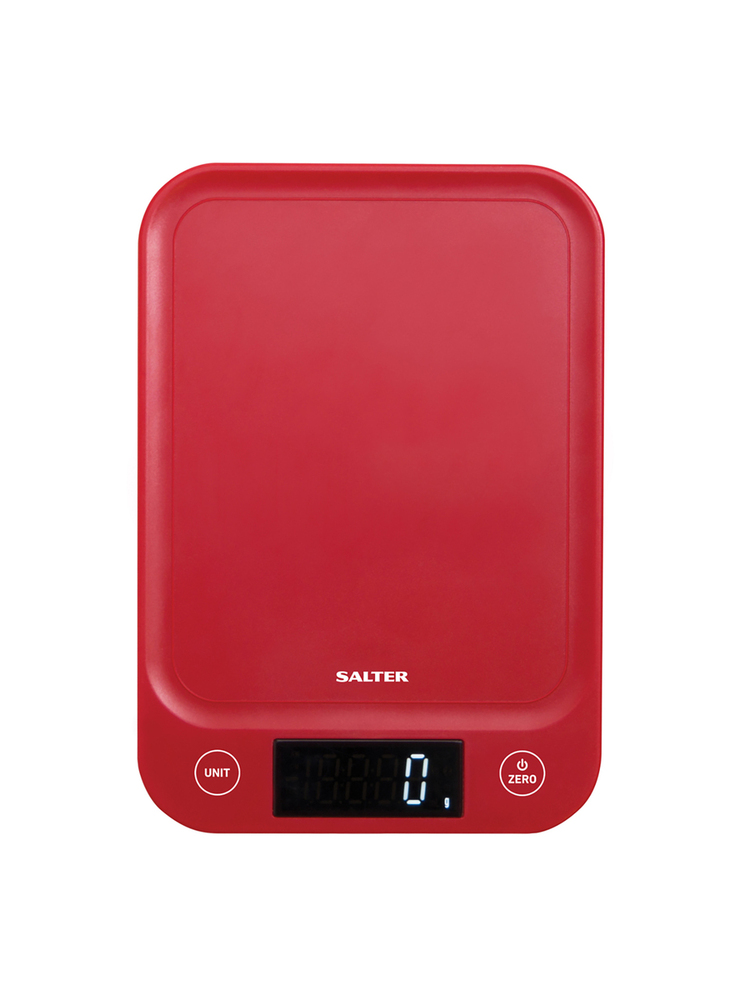 Salter 1067 RDDRA Digital Kitchen Scale, 5kg Capacity red