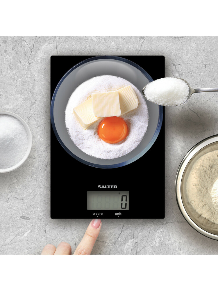 Salter 1170 BKDRCEU16 Ultra Slim Glass Digital Kitchen Scale - Black