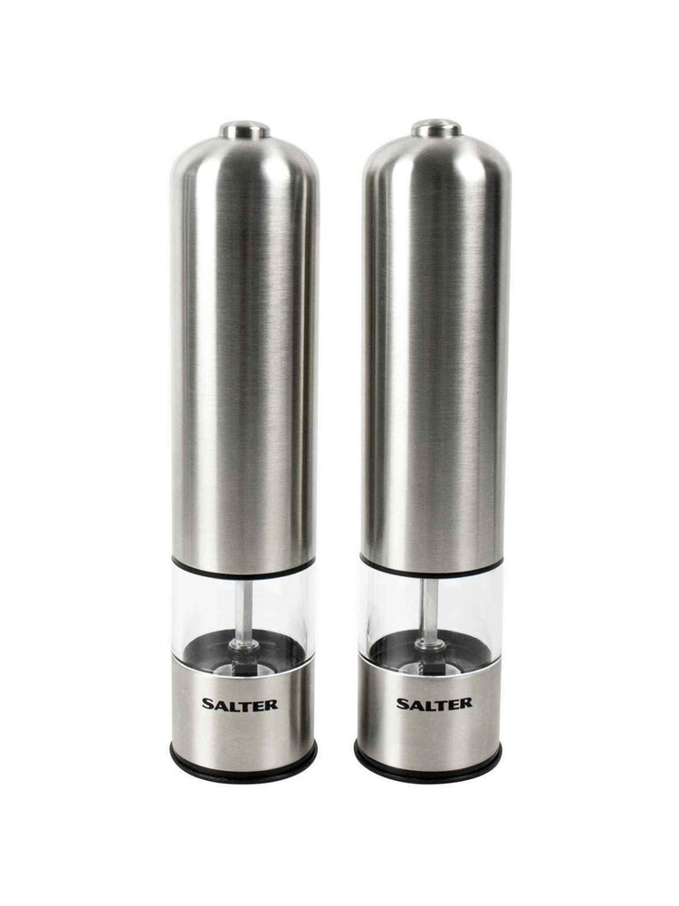 Salter 7722 SSTURA Stainless Steel Electronic Salt & Pepper Mill Set