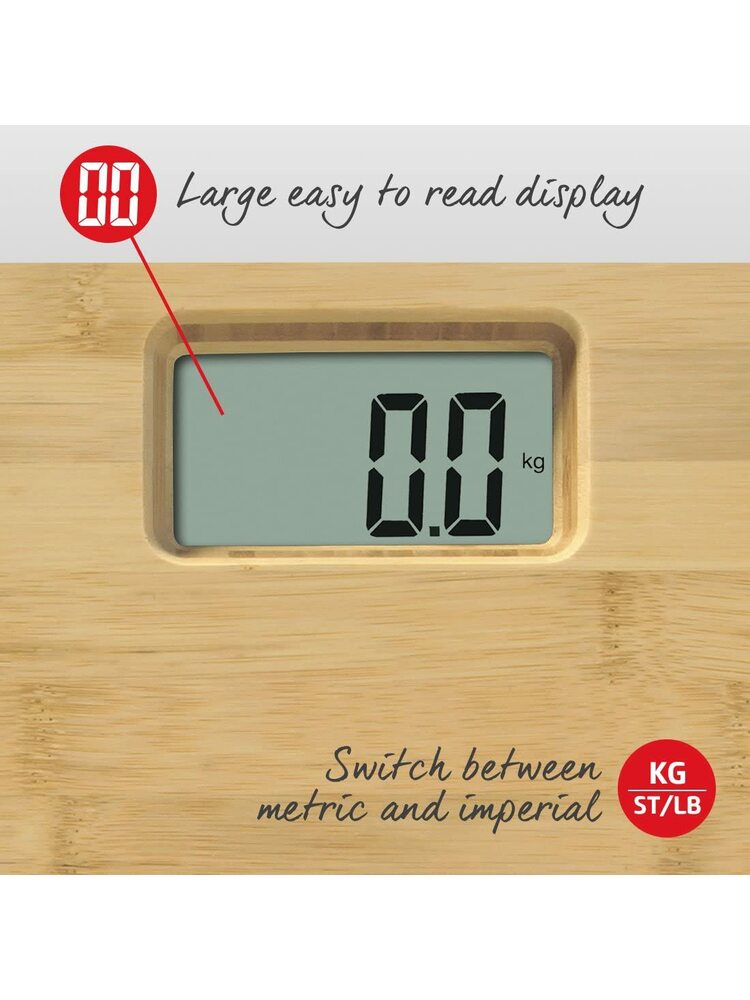 Salter 9086 WD3R Bamboo Electronic Personal Scale