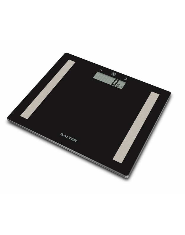 Salter 9113 BK3R Compact Glass Analyser Bathroom Scales - Black
