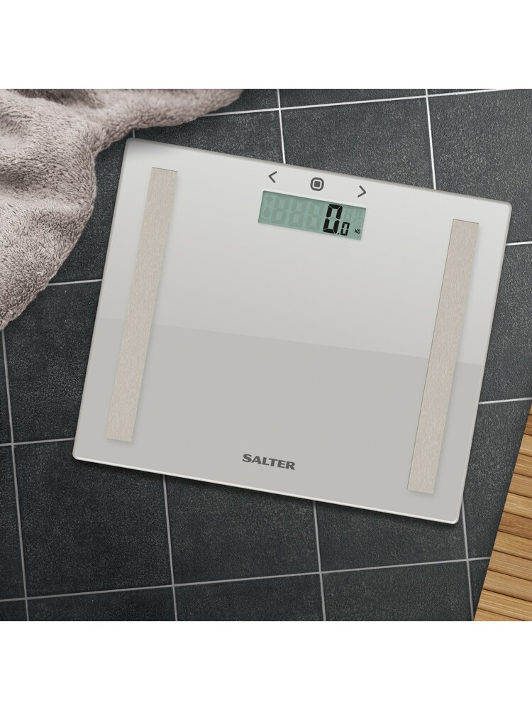 Salter 9113 GY3R Compact Glass Analyser Bathroom Scales - Grey