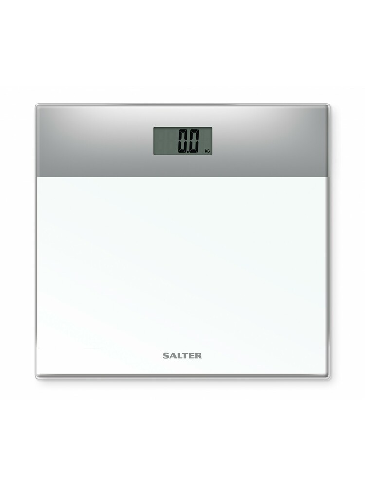 Salter 9206 SVWH3R Glass Electronic Scale Silver/White