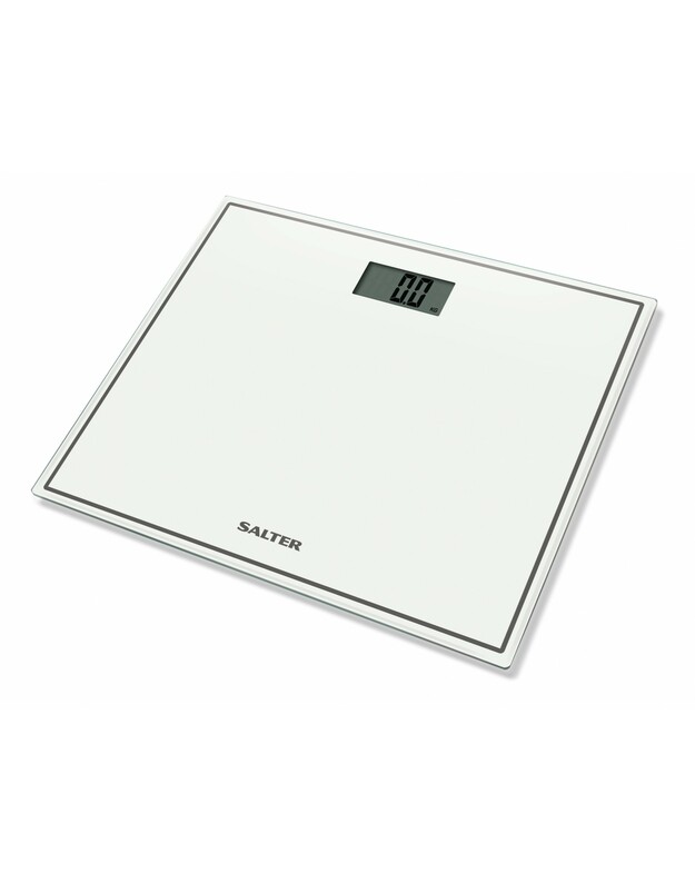 Salter 9207 WH3R Compact Glass Electronic Bathroom Scale - White