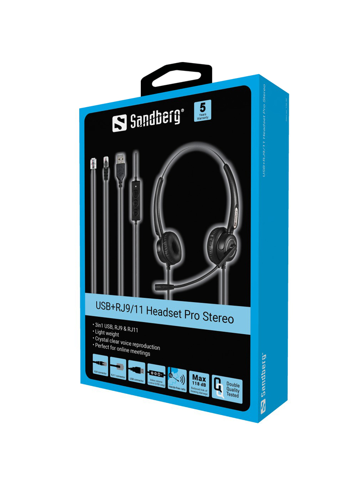 Sandberg 126-30 USB+RJ9/11 Headset Pro Stereo