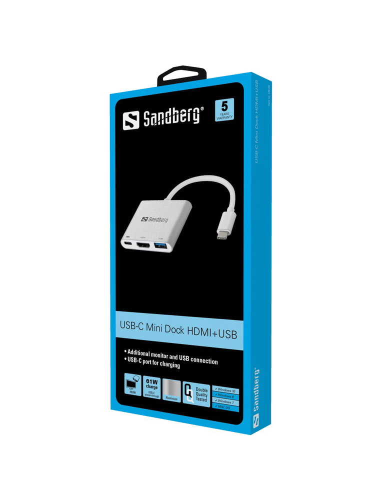 Sandberg 136-00 USB-C Mini Dock HDMI+USB