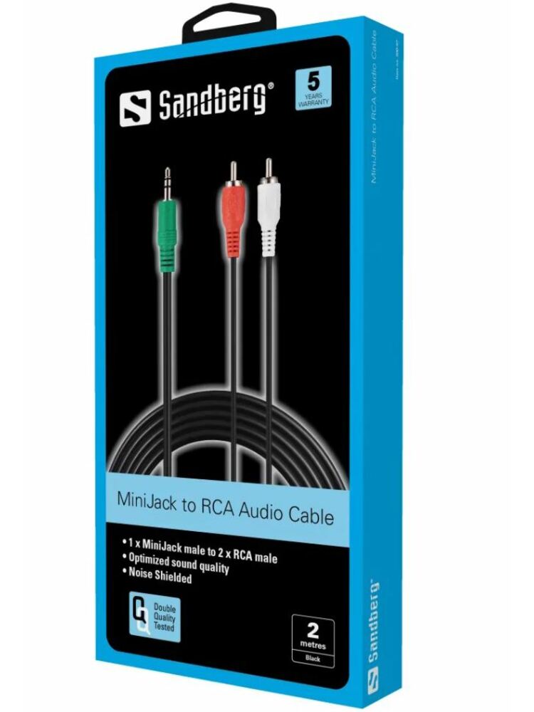 Sandberg 500-97 MiniJack-M->2xRCA-M 2m