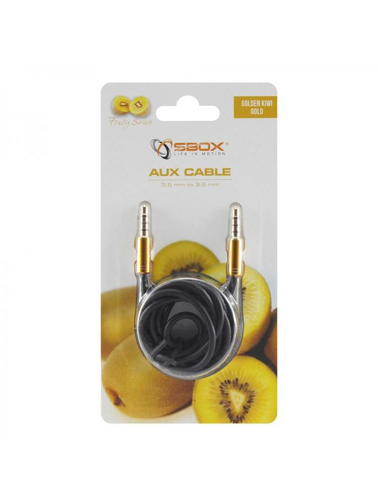 Sbox 3535-1.5G AUX Cable 3.5mm to 3.5mm Golden Kiwi Gold