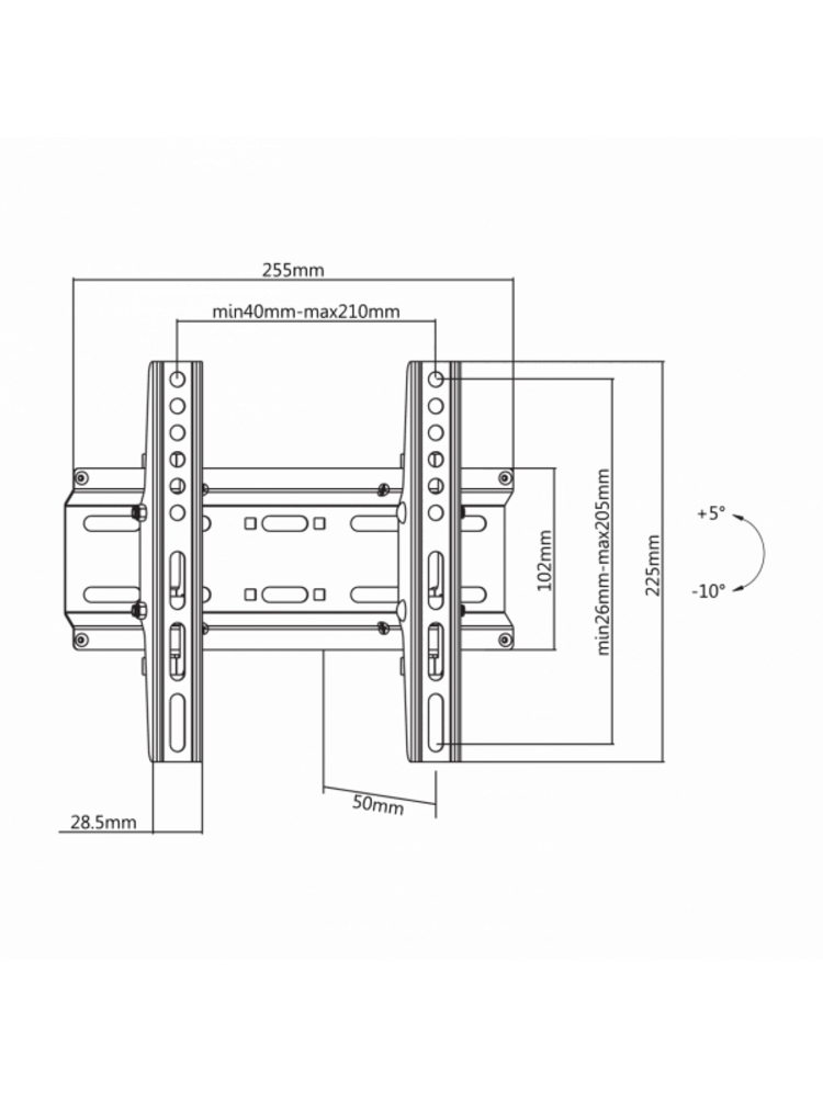 Sbox PLB-2522T Tilting Flat Screen LED TV Mount 23"-43" 35kg