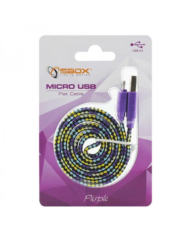 Sbox USB->Micro USB 2.0 M/M 1m colorfull blister purple