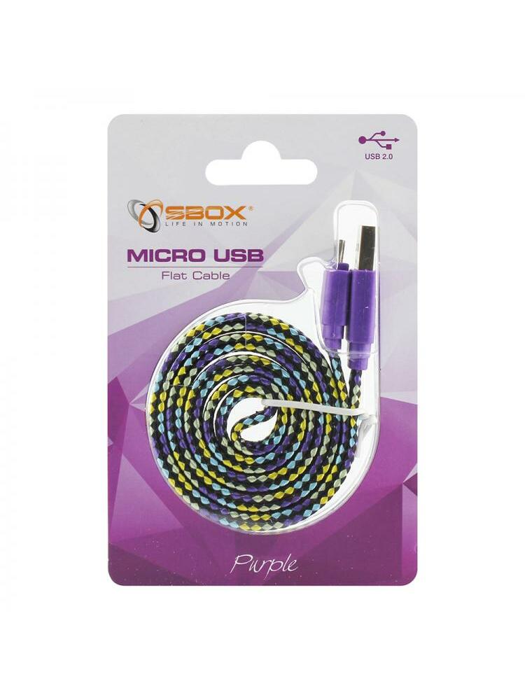 Sbox USB->Micro USB 2.0 M/M 1m colorfull blister purple