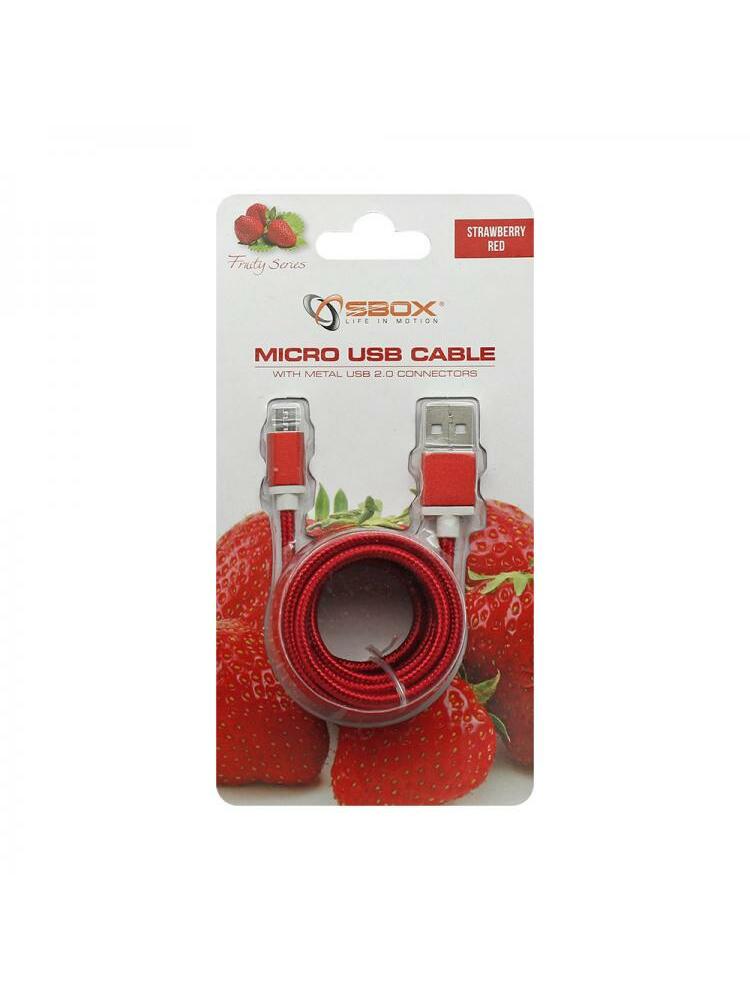 Sbox USB->Micro USB M/M 1.5m USB-10315R red