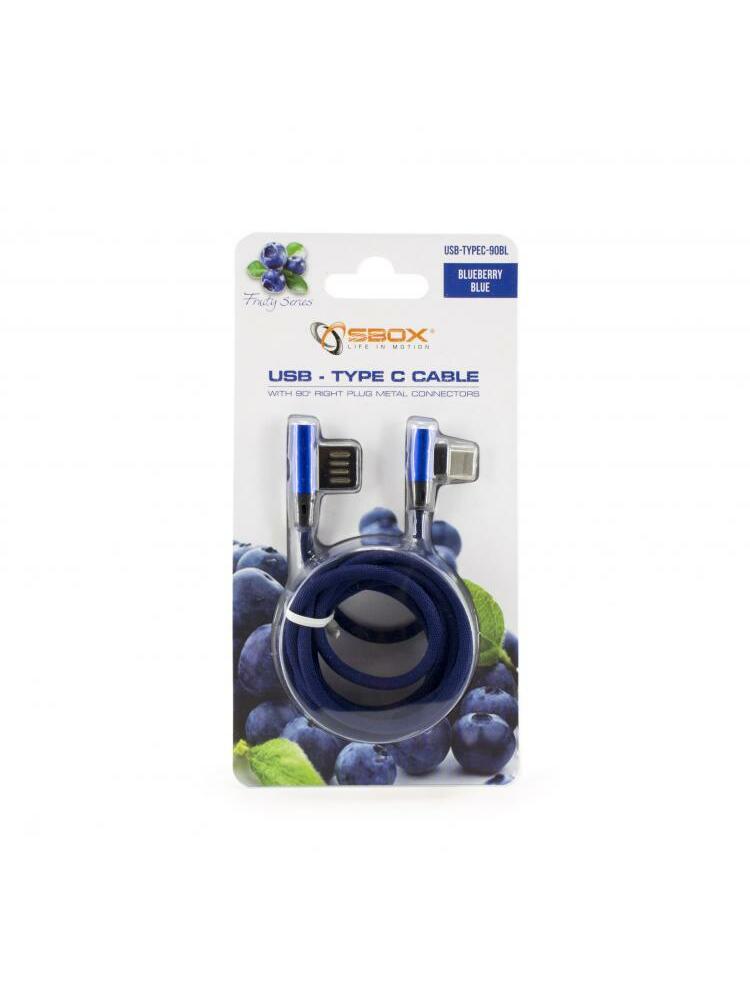 Sbox USB->Type-C 90 m/m 1.5m USB-TYPEC-90BL Blue