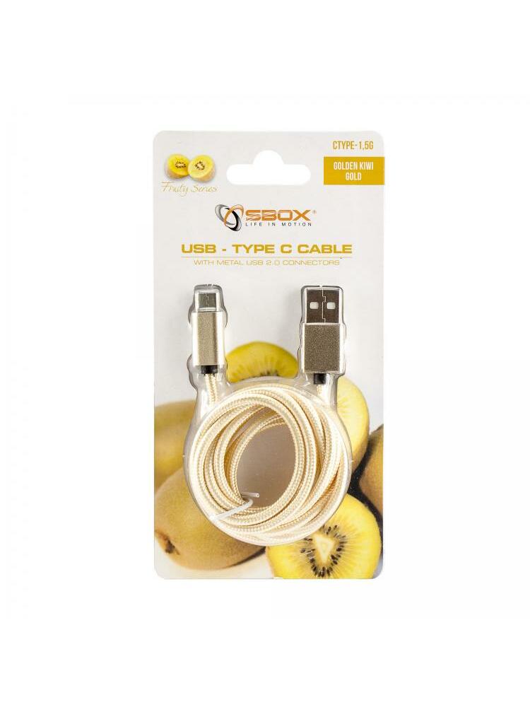 Sbox USB-TYPEC-15G USB->Type C M/M 1.5m fruity gold