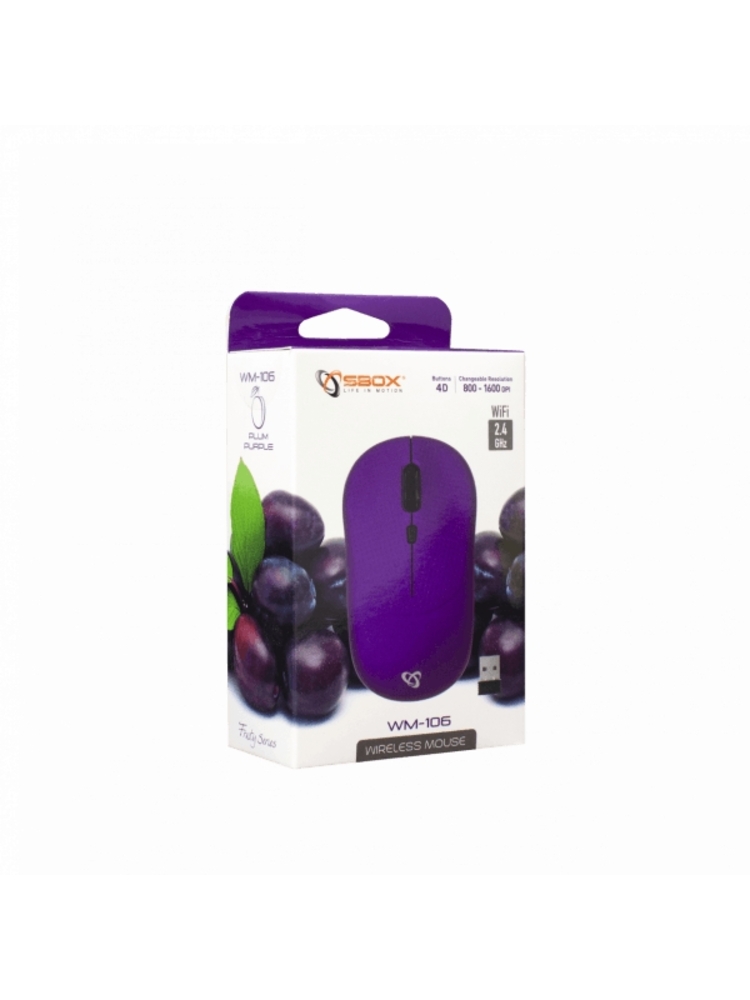 Sbox Wireless Optical Mouse WM-106 purple