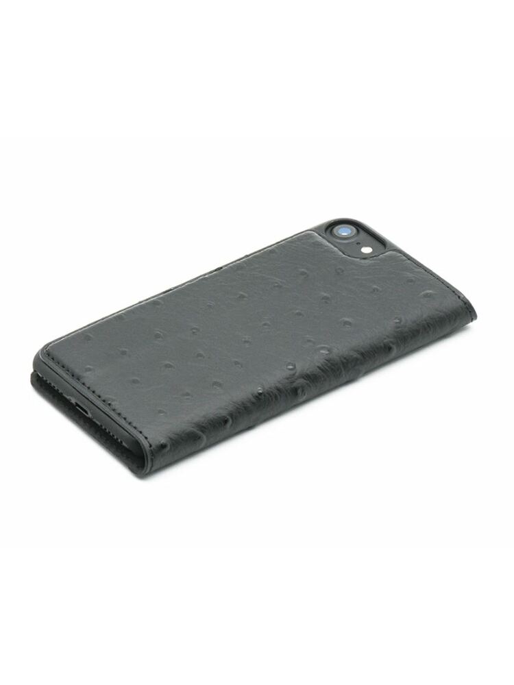 Tellur Book case Ostrich Genuine Leather for iPhone 7 black